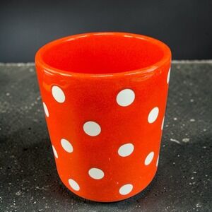 Waechtersbach West Germany Red White Polka Dot Ceramic Mug Tumbler Vintage MCM